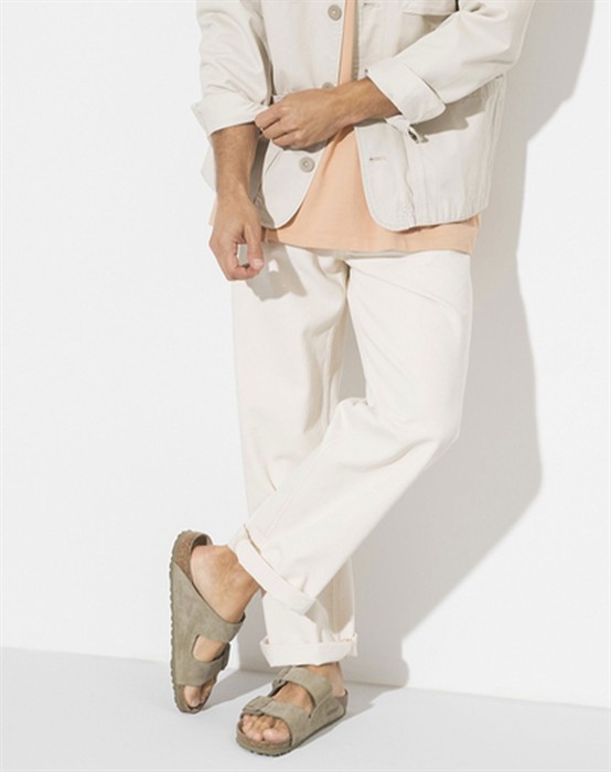 Arizona Suede Leather Sandal - Faded Khaki